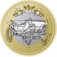 (2015) Монета Япония 2015 год 500 йен "Императорская карета"  Биметалл  UNC
